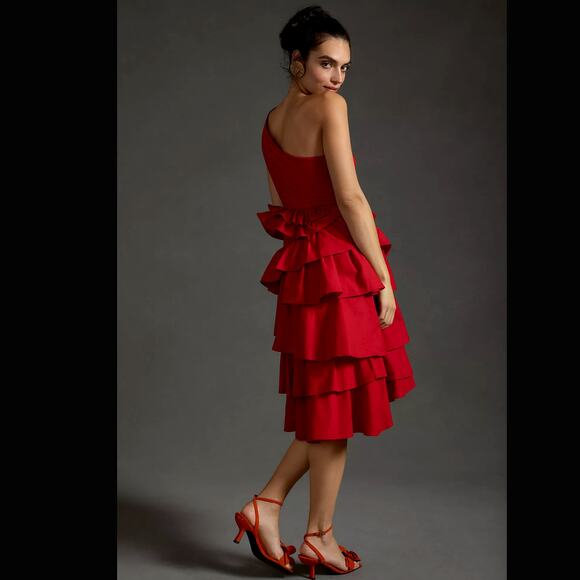 Anthropologie Dresses & Skirts - NWT Anthropologie Red Tiered Midi Dress - Size 2
